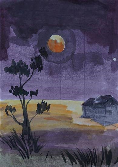 The harvest Moon, painting by Reshama Game