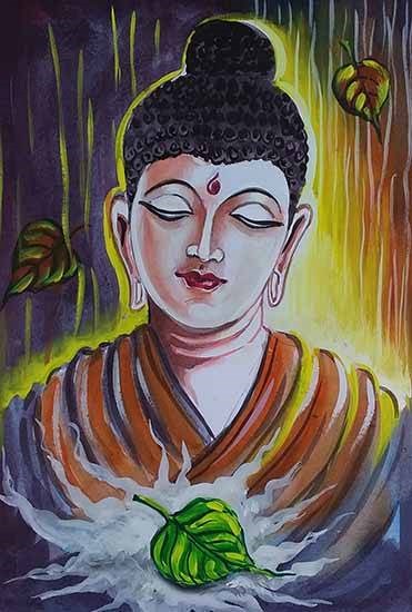 The Inner Peace Gautam Buddha, painting by Mithun Das