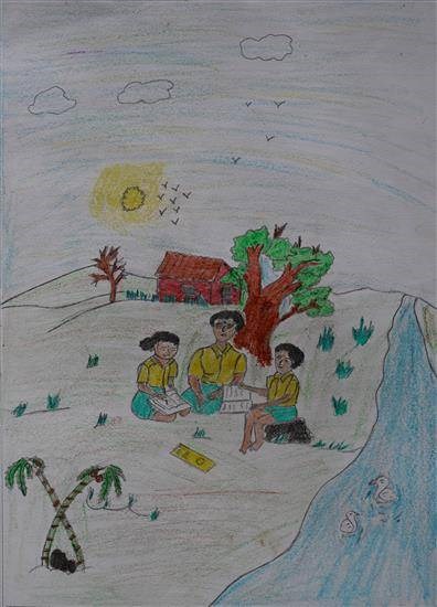 Study in open air, painting by Sagar Bhoye