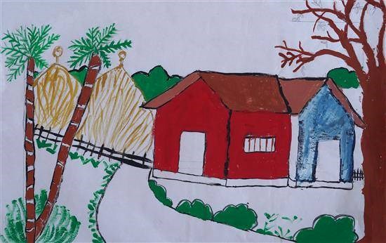Painting of home, painting by Chetana Bhogare