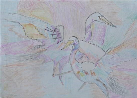Ducks, painting by Tushar Khadake