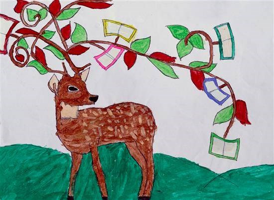 The Stag, painting by Payal Vare