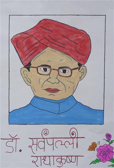 Painting  by Pratiksha Lohokare - Dr. Sarvapalli Radhakrishnan