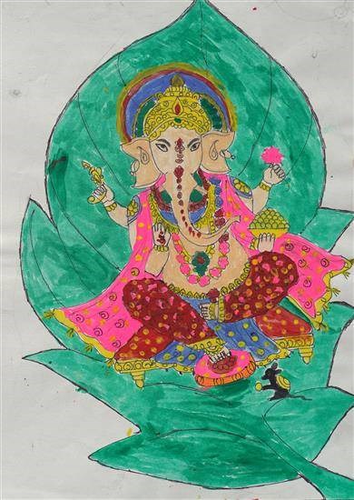 Lord Vinayak, painting by Tai Mengal
