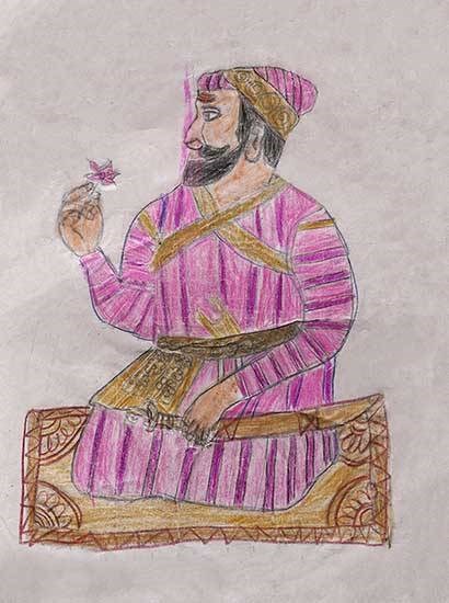 Shahaji Raje Bhosale, painting by Jayashree Navarati