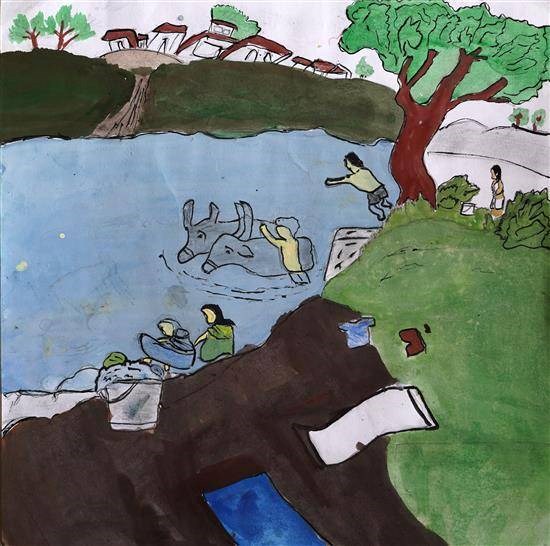 Avoid misuse of water, painting by Payal Godhankar