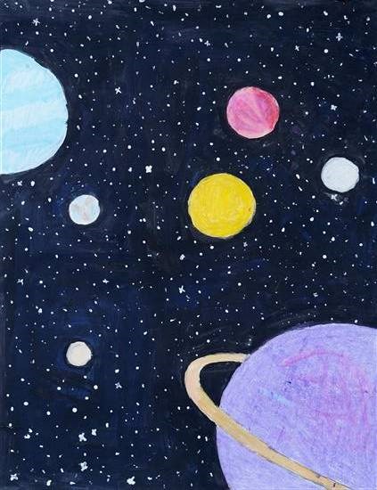 Cosmic world, painting by Shraddha Bhilavekar