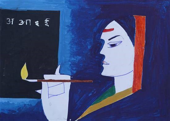 Krantijyoti Savitribai Phule, painting by Saloni Dhande