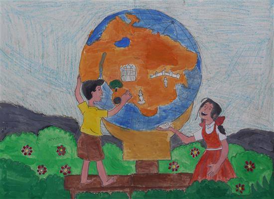 Painting  by Sanjana Savalkar - My Earth