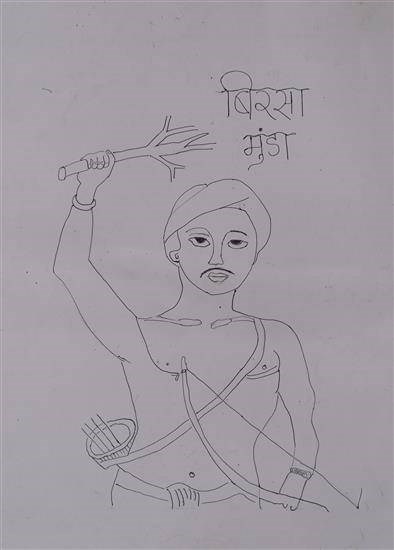 A warrior, painting by Swati Dhurve