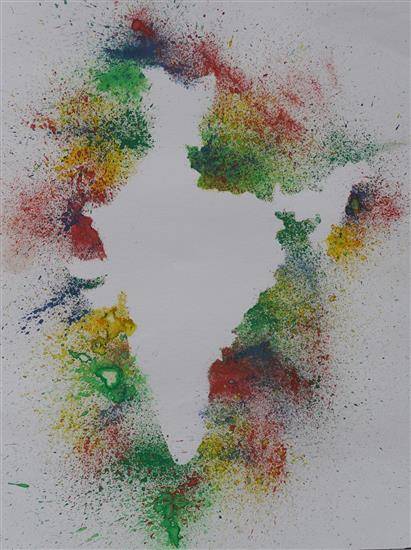 Painting  by Jiya Viswas - India map