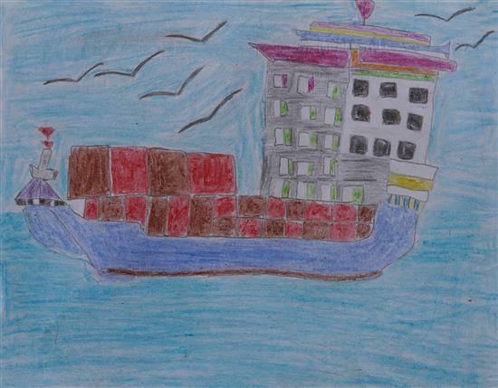 Painting  by Chanda Tiraki - Voyage of yacht