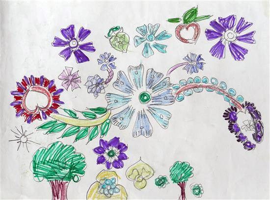 Floral art, painting by Karishma Vasudev Gavade