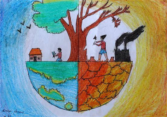Painting  by Saniya Chaure - Save nature