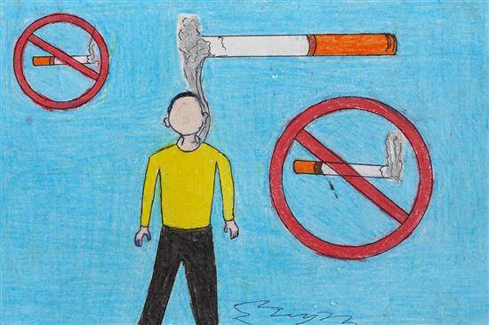 Painting  by Jija Sabale - Stay away from smoking
