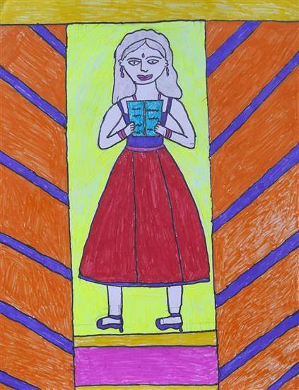 My hobby is reading book, painting by Kiran Chilatre