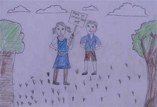 Education is our right, painting by Chakuli Sahare