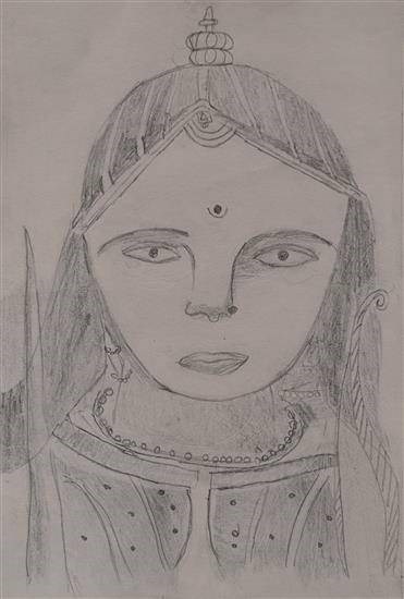 Durgavati Rani, painting by Bhagyashree Shelake