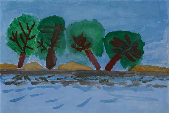 The wind storm, painting by Suhana Naik