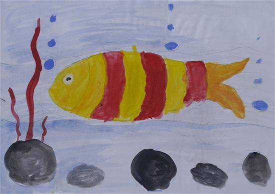 Painting  by Krishna Rathod - Colorful Fish