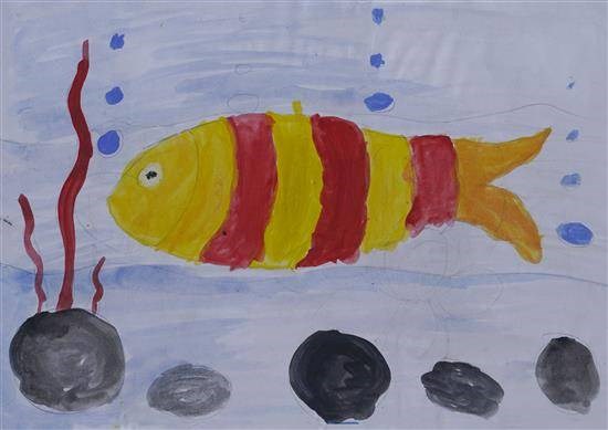 Colorful Fish, painting by Krishna Rathod
