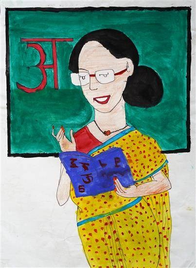 My dream is to teach children, painting by Gayatree Gaikwad