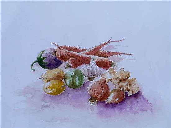 Vegetable's painting, painting by Pruthvika Masram