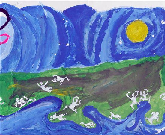 Painting  by Krishna Lavhare - The river