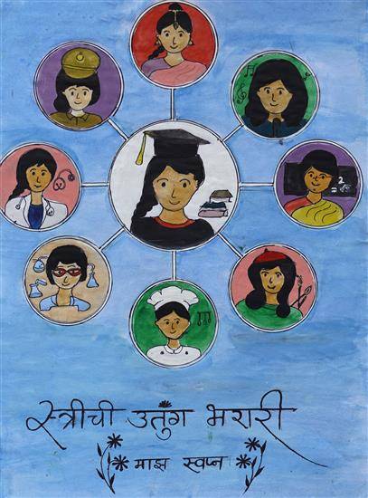 Painting  by Chakila Atram - The women's exuberance
