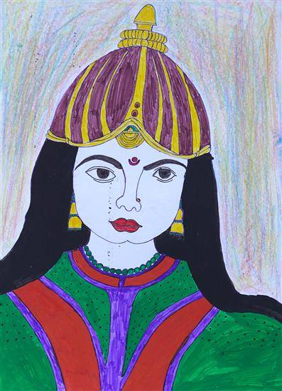 Painting  by Saniya Poreti - A warrior queen