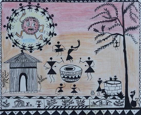 Tribal painting, painting by Sakshi Tekam