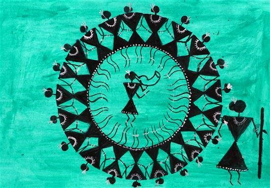 Happy dancers, painting by Sonali Kuvar