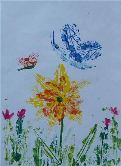 Butterflies and flower, painting by Saniya Talande