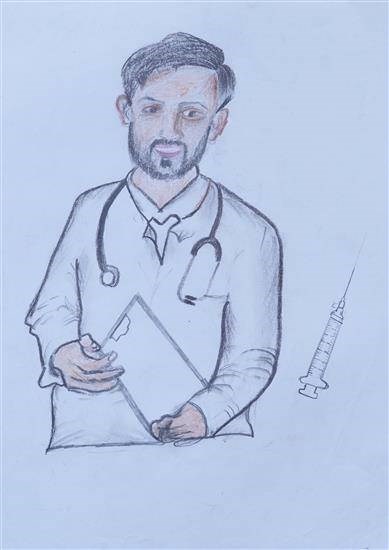 A Doctor, painting by Kunal Alam