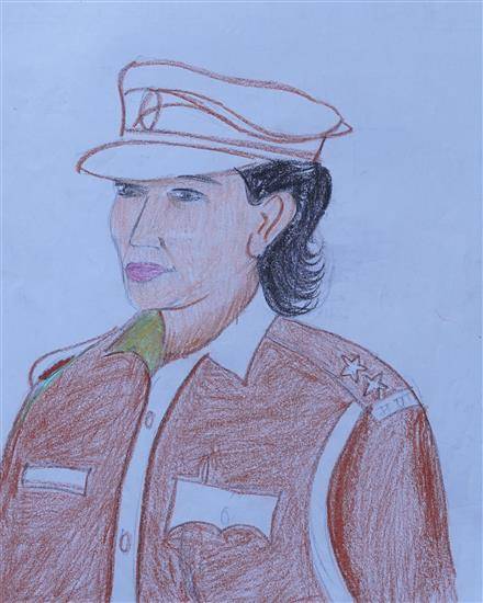 Painting  by Satyasheela Meshram - A Police woman