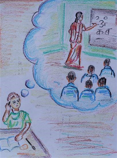 My dream is to be Marathi teacher, painting by Nikita Dhone