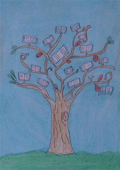 Tree in my dream, painting by Renuka Jamunkar