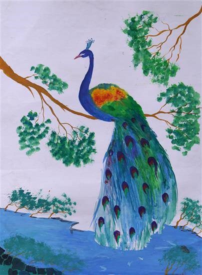 I like Peacock, painting by Shital Dhanap