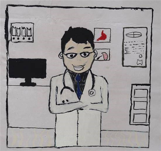I wish to be a Doctor, painting by Rukachana Karchal