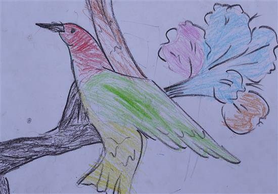 Colorful bird, painting by Ranjit Gavade