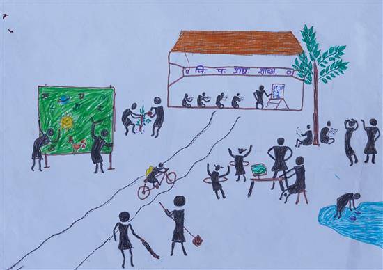 Painting  by Indu Madavi - My favorite school