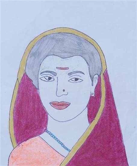 Painting  by Rani Dudhavade - Woman social reformer