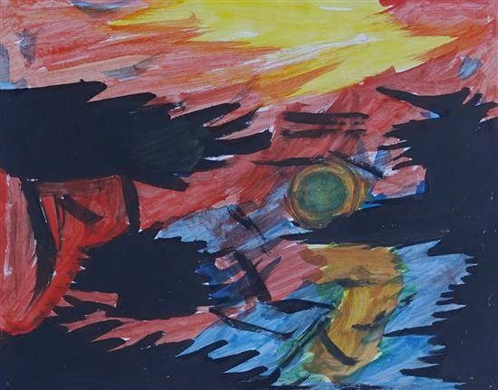 The Sunset, painting by Reshma Pawar