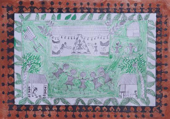 Painting  by Monali Vayal - Adivasi culture