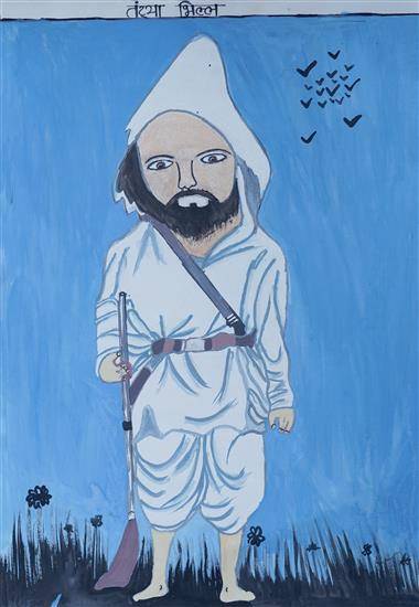 Painting  by Surekha Rautmale - A brave Soldier