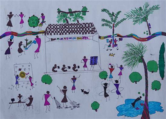 Painting  by Vidya Vaghere - Education and fun