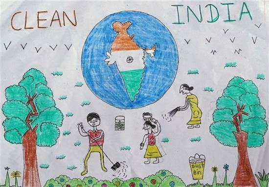 Clean Nation, painting by Anita Bhoye