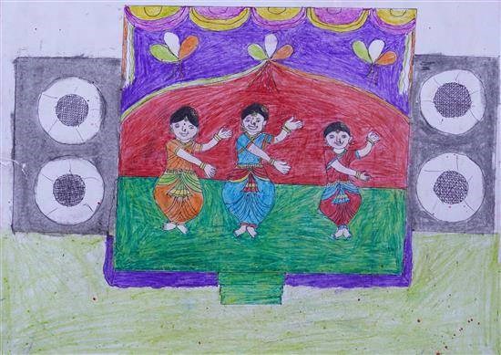 A Dance, painting by Bharat Thakare