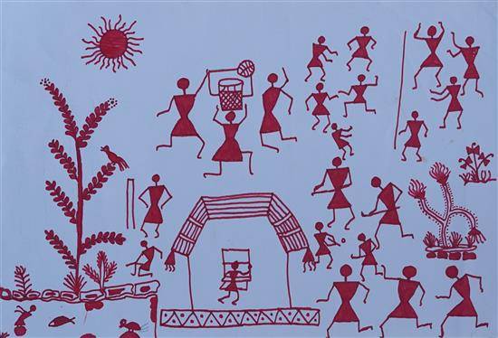 Painting  by Karishma Mattami - Tribal life