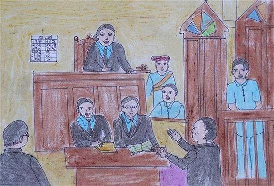 A Judge, painting by Nita Khadake